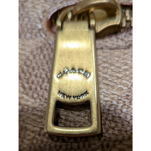 Women's Coach Signature Shoulder Bag Brown/Red One Size - Picture 13 of 14